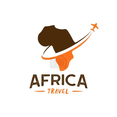 Illustration for Minimalist Africa Travel Logo. Overseas Vacation Design Symbol - Royalty Free Image