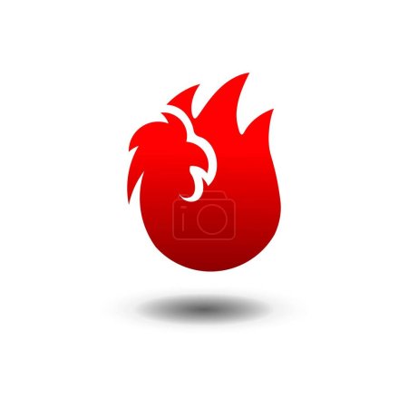 Téléchargez les illustrations : Logo de coq ardent. combinaison feu et poulet logo. poulet épicé fast food logo illustration de conception - en licence libre de droit