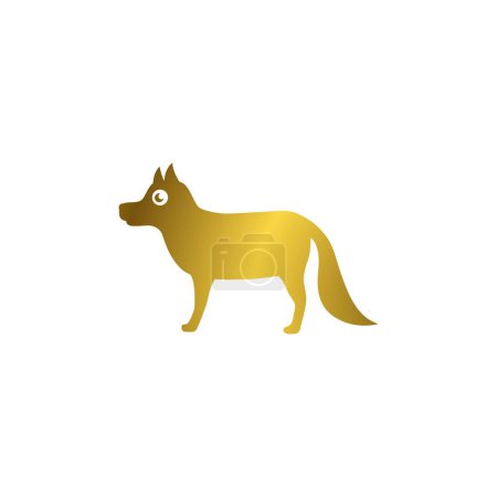Illustration for Cute gold dog logo illustration, pet shepherd from side cartoon character - Royalty Free Image