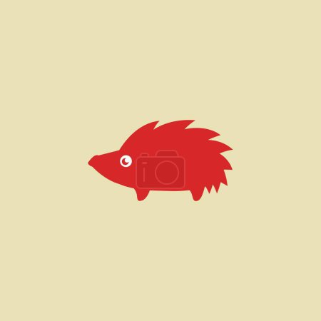 Téléchargez les illustrations : Mignon rouge Porcupine ou icône de hérisson logo illustration - en licence libre de droit