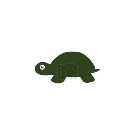 Téléchargez les illustrations : Mignon logo tortue verte, illustration icône animale - en licence libre de droit