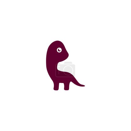 Illustration for Cute purple brontosaurus logo illustration. brachiosaurus icon cartoon character. long neck dinosaur - Royalty Free Image