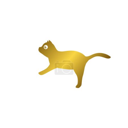 Illustration for Cute gold cat logo illustration, pet cartoon character - Royalty Free Image