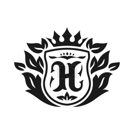 Ilustración de Logo de lujo. Crestas de Heráldica con Escudo - Imagen libre de derechos
