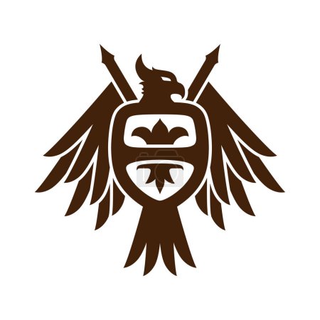 Ilustración de Logo heráldico Phoenix. Chrest de lujo - Imagen libre de derechos