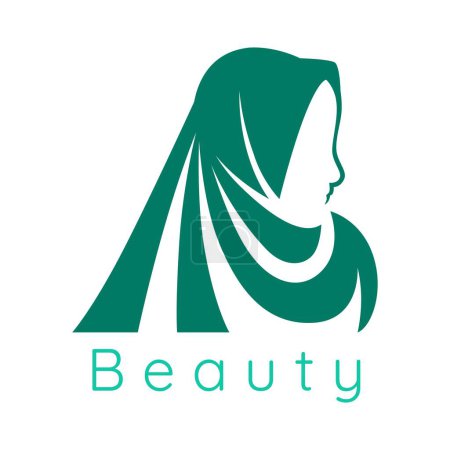 Ilustración de Hijab musulmán o ilustración de velo adecuado para la plantilla de logotipo de la tienda de moda islámica - Imagen libre de derechos