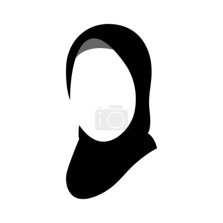 Illustration for Unknown Head of Hijab Woman Logo, Avatar, Icon, Symbol. Silhouette - Royalty Free Image