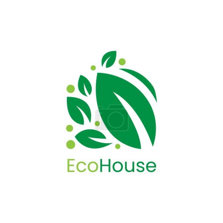 Ilustración de Casa Natural, Eco Residencia Naturaleza Logo - Imagen libre de derechos