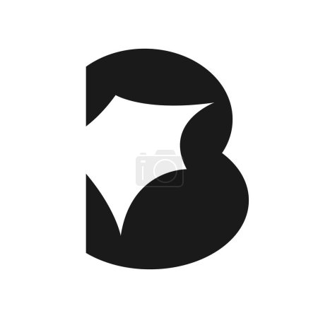 Ilustración de Letra B y logotipo del murciélago. Ala. Concepto inicial de diseño de logotipo - Imagen libre de derechos