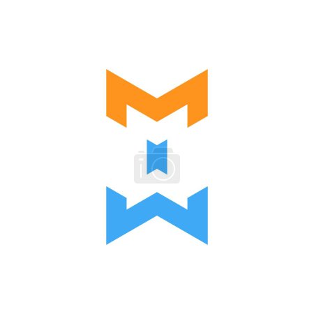 Illustration for MIM, M, MI, IM, MM Letter Abstract Logo Geometric Minimalist Badge Poster - Royalty Free Image