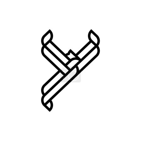 Ilustración de Letra y águila monoline logo - Imagen libre de derechos