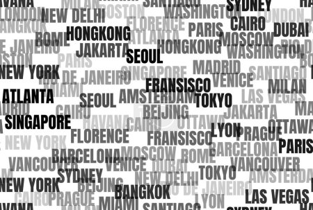 City Names Seamless Background Design Pattern