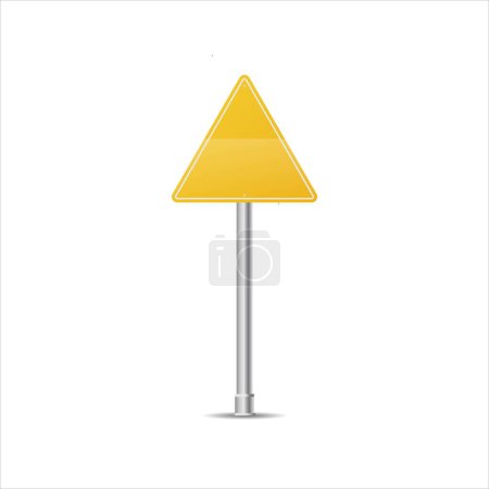 Illustration for Realistic Yellow street and road signs. City illustration vector. Street traffic sign mockup isolated, signboard or signpost direction mock up image - Royalty Free Image