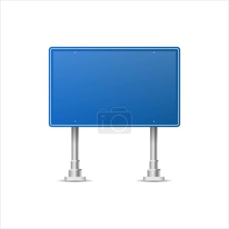 Photo for Realistic Blue street and road signs. City illustration vector. Street traffic sign mockup isolated, signboard or signpost direction mock up image - Royalty Free Image