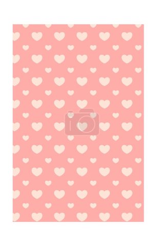 Illustration for Heart Icon background on Pink wallpaper design. Valentine wallpaper ornament. Love symbol - Royalty Free Image
