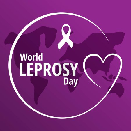 Illustration for World Leprosy Day Concept Vector Illustration Template with ribbon - Royalty Free Image