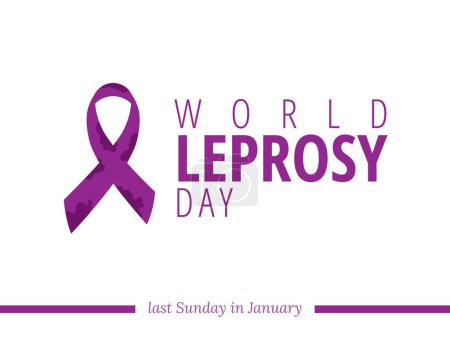 Illustration for World Leprosy Day Vector Illustration. Banner and Template of International Healthcare Event of Cancer with purple ribbon - Royalty Free Image