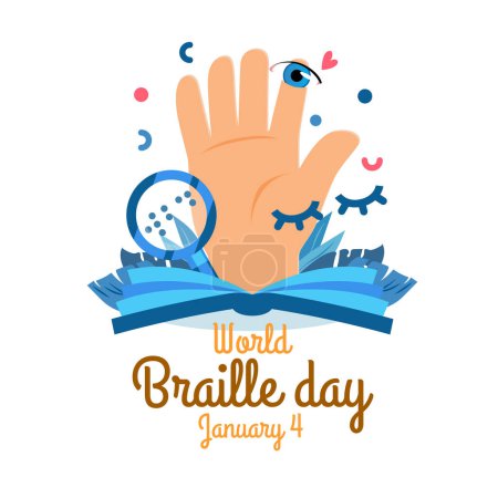 Ilustración de Día Mundial del Braille Concepto de Ilustración - Imagen libre de derechos