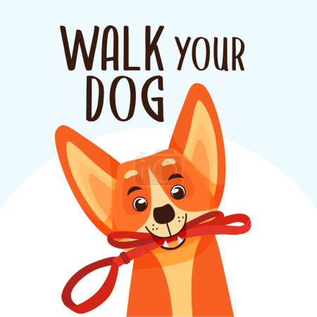 Téléchargez les illustrations : Promenez votre chien mois événement. Les gens qui marchent avec un chien - en licence libre de droit