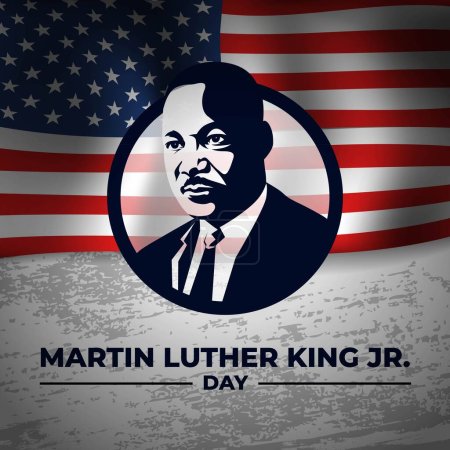 Martin luther king jr. day Concept with USA Flag Background Poster
