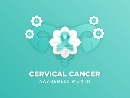 Diseño de ilustración del Mes de Concientización sobre el Cáncer Cervical en Enero