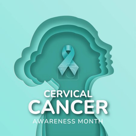Illustration for Cervical Cancer Awareness Month Illustration Design on January - Royalty Free Image