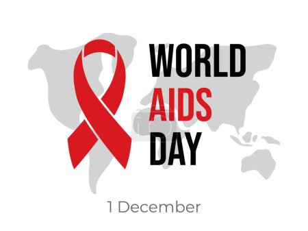 Illustration for World AIDS Day. 1st December World Aids Day Campaign. AIDS with Red Ribbon Vector illustration - Royalty Free Image