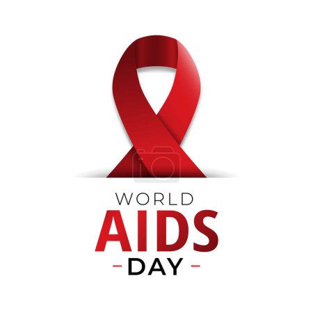 Téléchargez les illustrations : Journée mondiale du sida. Journée réaliste de sensibilisation au ruban rouge - en licence libre de droit