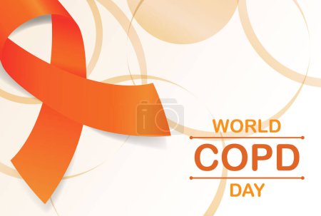 Illustration for World COPD Day Banner ribbon illustration Chronic Obstructive Pulmonary Disease 1 - Royalty Free Image