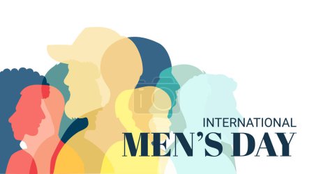 Ilustración de Día Internacional del Hombre Banner Design Concept 1 - Imagen libre de derechos