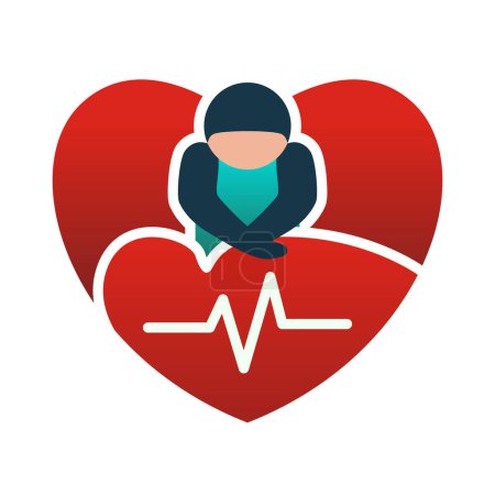 Illustration for CPR illustration. World Restart a Heart Day 3 - Royalty Free Image