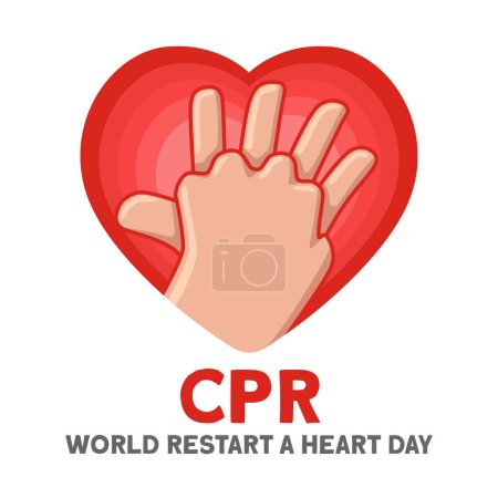 Ilustración de Ilustración de RCP. Reiniciar un Día Mundial del Corazón - Imagen libre de derechos