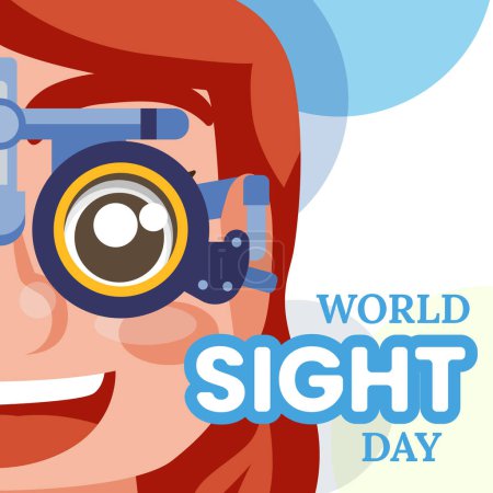 Téléchargez les illustrations : Concept de la Journée mondiale de la vue. Illustration de dessin animé plat - en licence libre de droit
