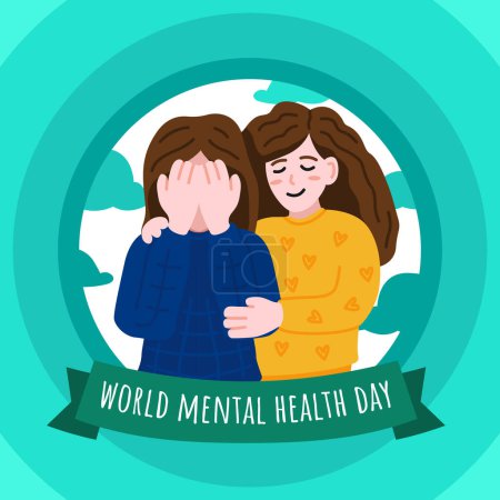 Illustration for World Mental Health Day Concept 1 - Royalty Free Image