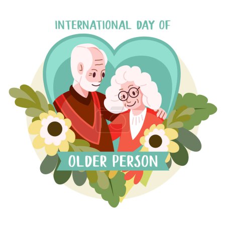 Illustration for International Day of Older Person Concept. Grandparents illustration - Royalty Free Image