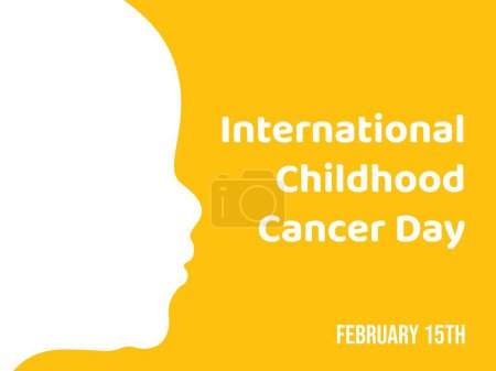 Illustration for International childhood cancer day banner template. healthcare world event in February with silhouette of child from side - Royalty Free Image