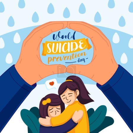 Ilustración de Concepto del Día Mundial de la Prevención del Suicidio - Imagen libre de derechos