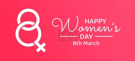 Illustration for International Women's Day Banner Concept Vector Design. Event in 8th March. Greetings for Mother, Girlfriend, Bestfriend - Royalty Free Image