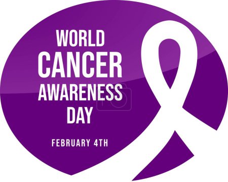Illustration for World Cancer Awareness Day Concept. Banner Template - Royalty Free Image