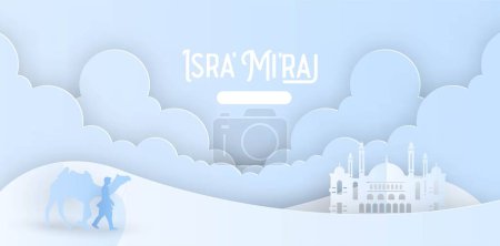 Ilustración de Al Isra Wal Miraj a miracle night journey Design for Poster, Banners, campaign and greeting card - Imagen libre de derechos