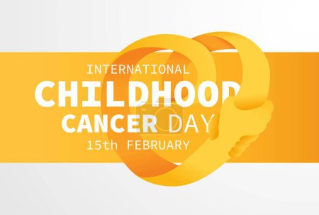Illustration for International Childhood Cancer day. ICCD raise awareness, support for children and adolescents with cancer - Royalty Free Image