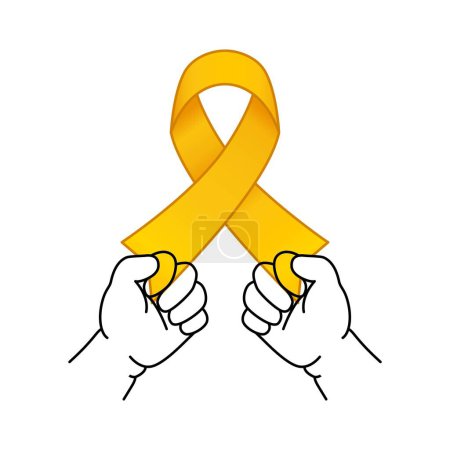Ilustración de International Childhood Cancer day. ICCD raise awareness, support for children and adolescents with cancer - Imagen libre de derechos