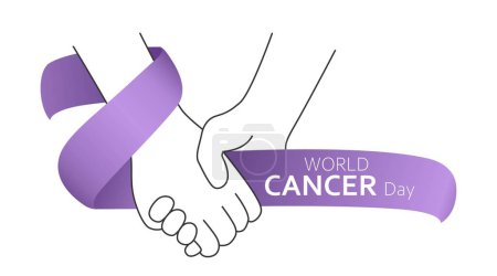 Illustration for World Cancer Day Awareness Concept Design - Royalty Free Image
