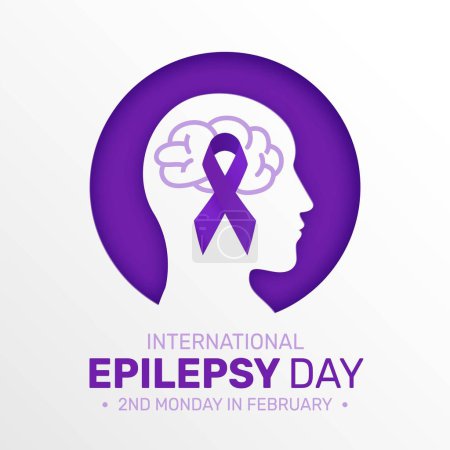 Illustration for World International Epilepsy Day Background Design Concept - Royalty Free Image