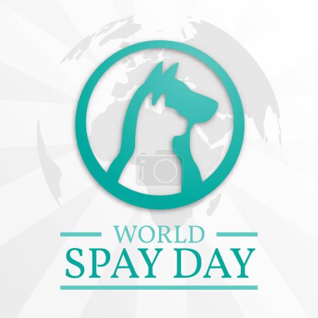 Ilustración de World Spay Day to celebrate the importance of animal birth control concept. Template for background, banner, card, poster - Imagen libre de derechos