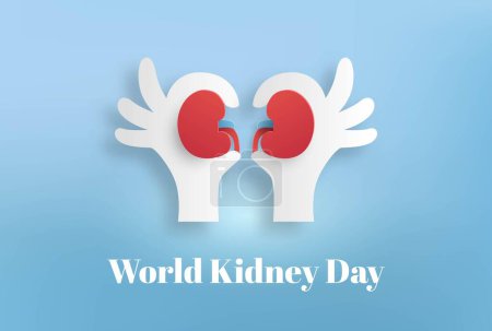 Ilustración de World Kidney Day Poster Design. Urology Healthcare awareness. Kidney Health for All - Imagen libre de derechos