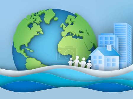 Téléchargez les illustrations : World Water Day Concept, Ecology, Environment, and Earth Day Concept - en licence libre de droit