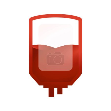 Illustration for Donate blood bag. realistic design, IV bag symbol - Royalty Free Image