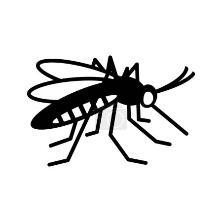Téléchargez les illustrations : Mosquito simple and modern from side black symbol - en licence libre de droit