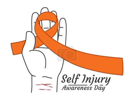 Illustration for Self Injury Awareness Day Concept Design. SIAD days, global awareness - Royalty Free Image